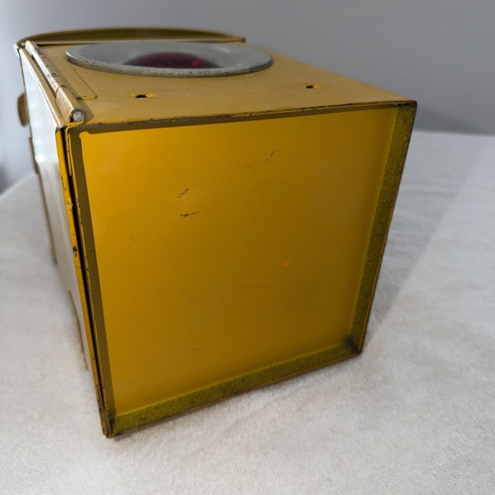 vintage Dodo Yellow Railway & Road Lamp & Metal Burner Made In England Paraffin - Picture 6 of 8